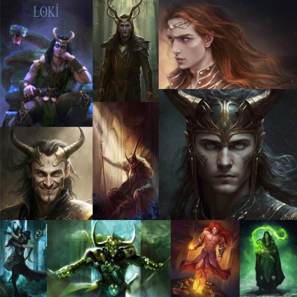 "Loki: God of Mischief" Norse Mythology Handmade Necklace Snakes Fire Spiderweb - Picture 2 of 16